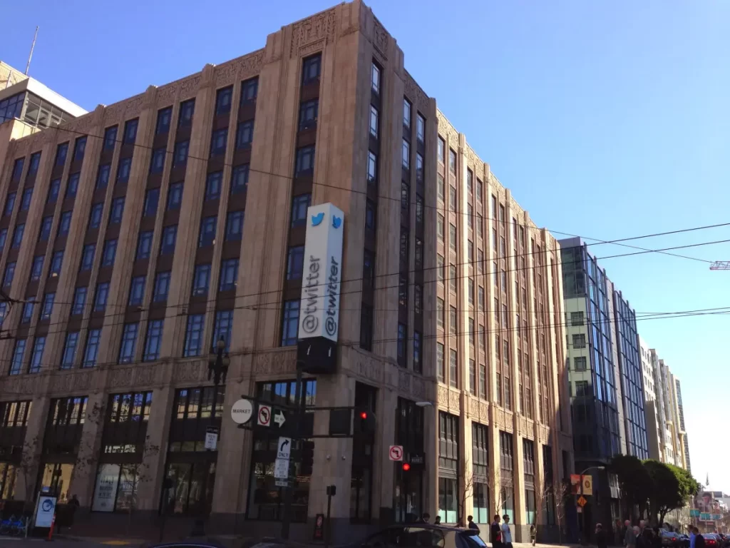 Twitter headquarter building in San Francisco, CA.
